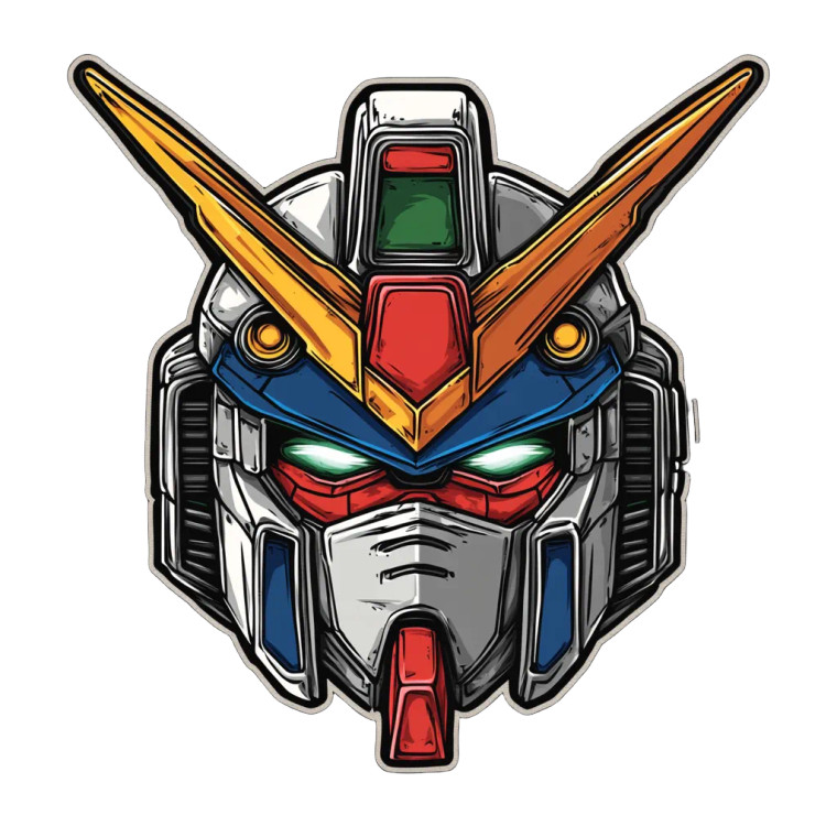 Gundam Head Shoulder Patch Vinyl Car Decal Sticker – Waterproof & UV-Resistant 4.0"
