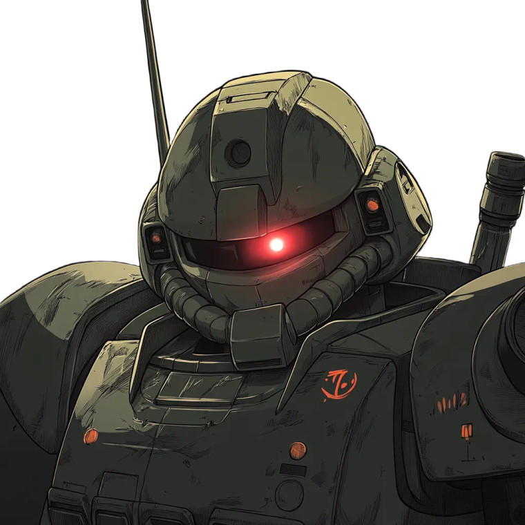 Hand Drawn Gundam Zaku Ii Vinyl Car Decal Sticker – Waterproof & UV-Resistant 4.0"