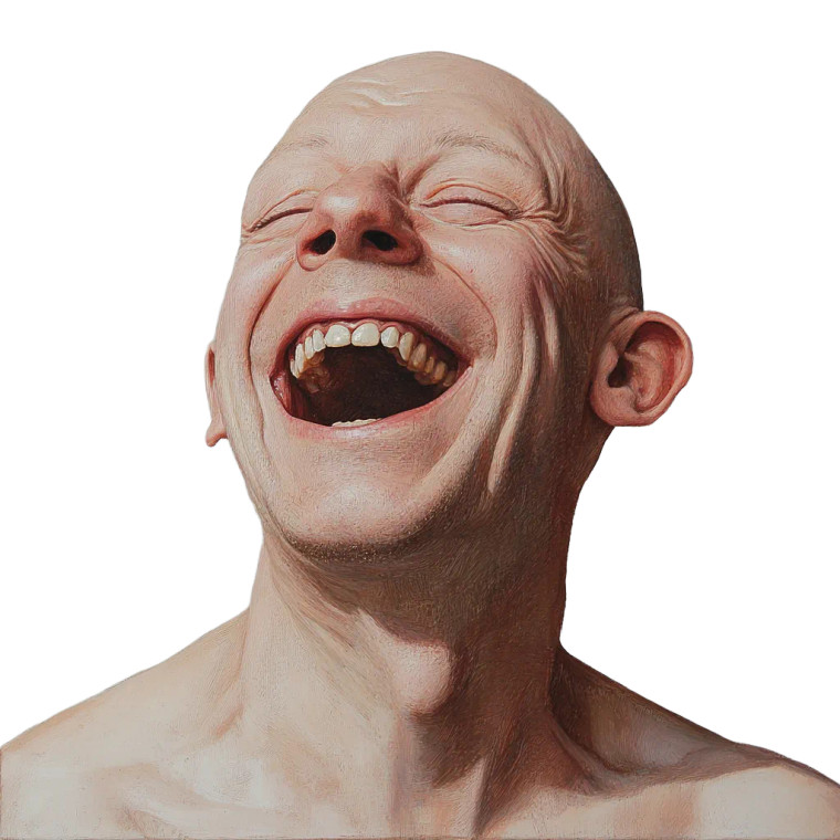 Laughing Bald Man Vinyl Car Decal Sticker – Waterproof & UV-Resistant 4.0"