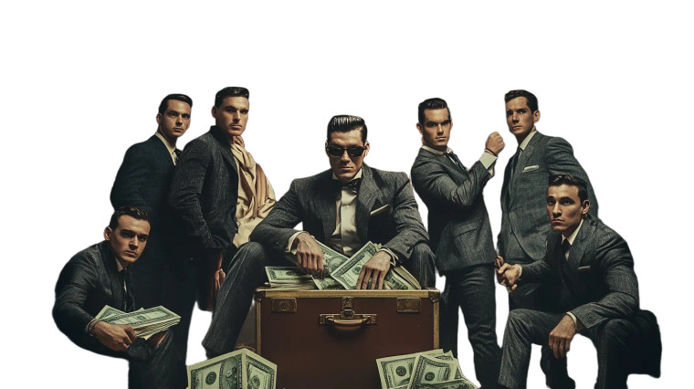 Luxury Suits Money Background Vinyl Car Decal Sticker – Waterproof & UV-Resistant 7.14"