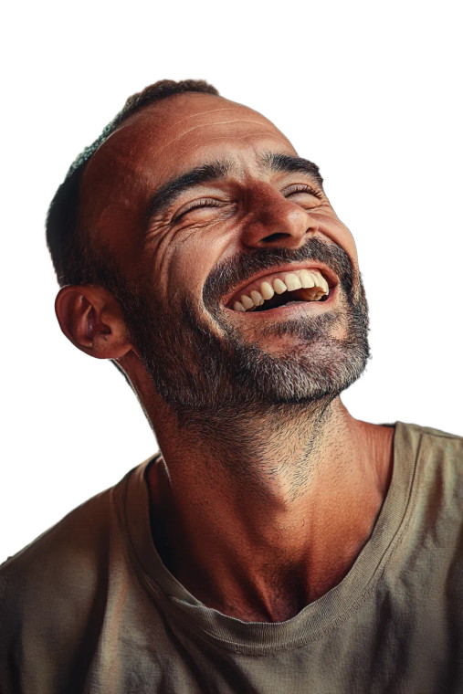 Man Laughing House Vinyl Car Decal Sticker – Waterproof & UV-Resistant 4.0"