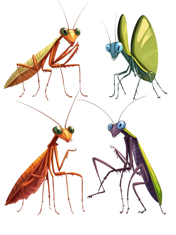 Mantis Insects Cartoon Game Vinyl Car Decal Sticker – Waterproof & UV-Resistant 4.0"