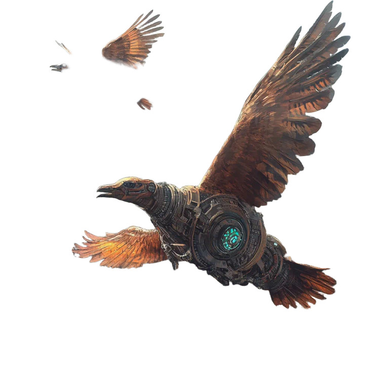 Mechanical Birds Steampunk City Vinyl Car Decal Sticker – Waterproof & UV-Resistant 4.0"