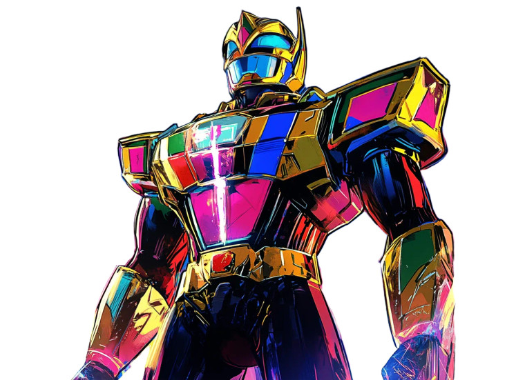Megazord Wizard Comic Art Vinyl Car Decal Sticker – Waterproof & UV-Resistant 5.52"