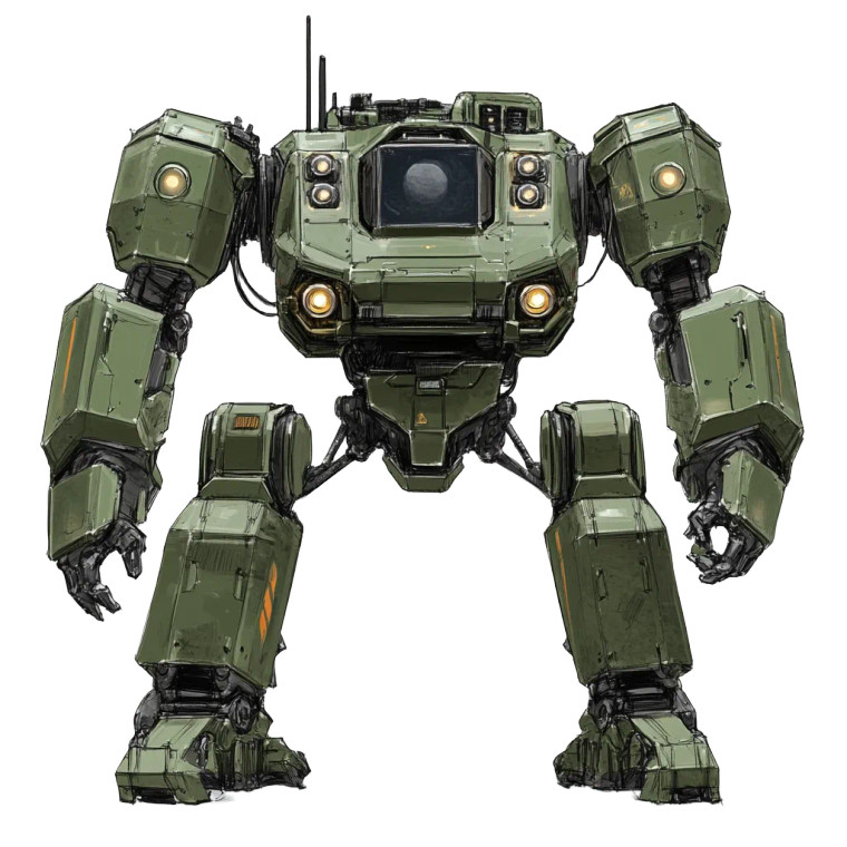 Military Green Mecha Front Vinyl Car Decal Sticker – Waterproof & UV-Resistant 4.0"