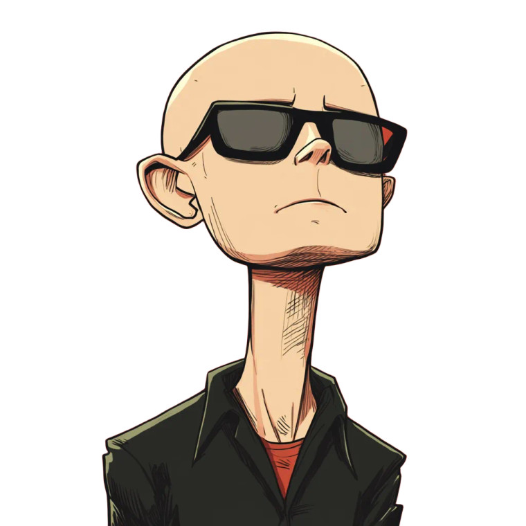 Moby Bald Glasses Comic Vinyl Car Decal Sticker – Waterproof & UV-Resistant 4.0"