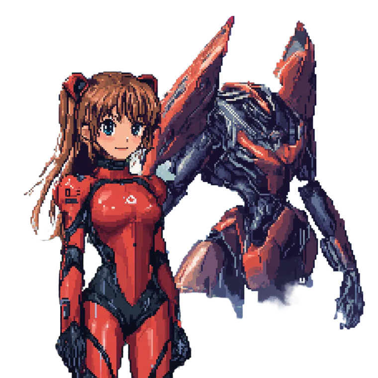 Pixel Art Game Character Evangelion Vinyl Car Decal Sticker – Waterproof & UV-Resistant 4.0"