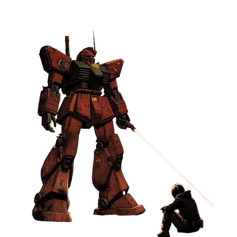 Red Black Gundam Destroyed City Vinyl Car Decal Sticker – Waterproof & UV-Resistant 4.0"