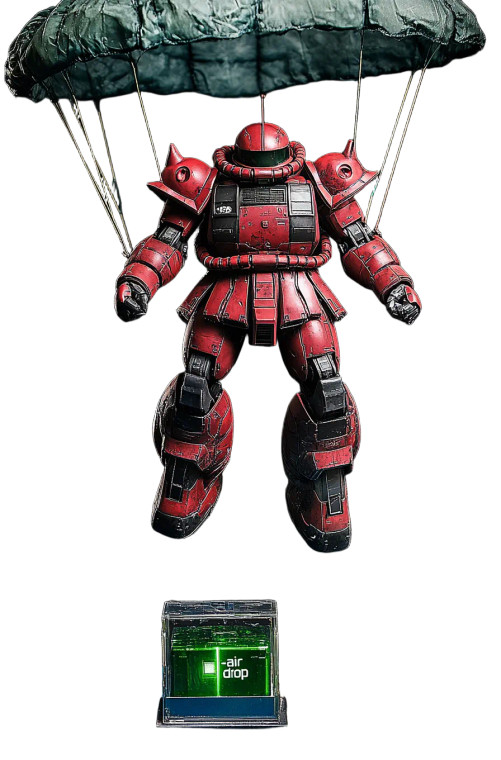 Red Zaku Air Drop Vinyl Car Decal Sticker – Waterproof & UV-Resistant 4.0"