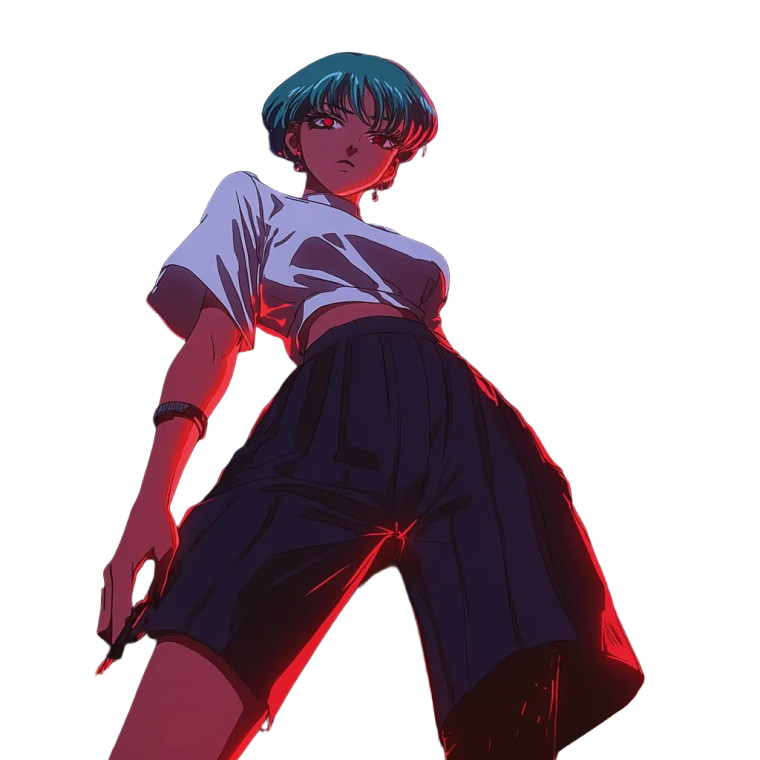 Rei Ayanami Vampire Cyberpunk Vinyl Car Decal Sticker – Waterproof & UV-Resistant 4.0"
