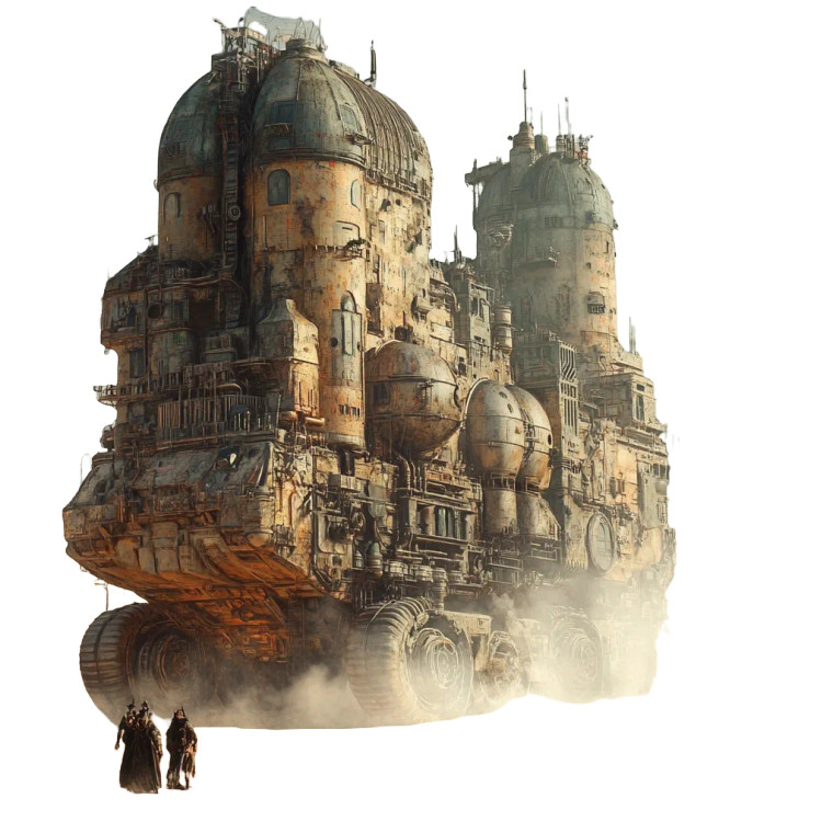 Steampunk City Sand Crawler Vinyl Car Decal Sticker – Waterproof & UV-Resistant 4.0"