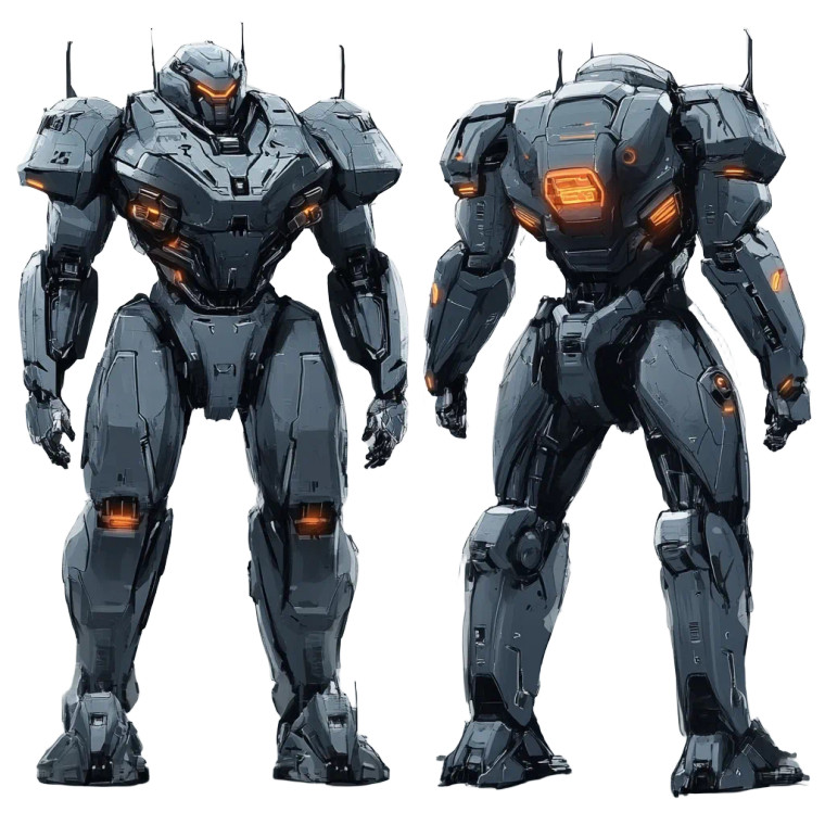 Tall Mech Shield Design Vinyl Car Decal Sticker – Waterproof & UV-Resistant 4.0"