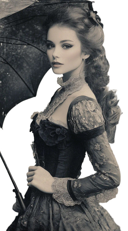 Vintage Woman Victorian Dress Vinyl Car Decal Sticker – Waterproof & UV-Resistant 4.0"