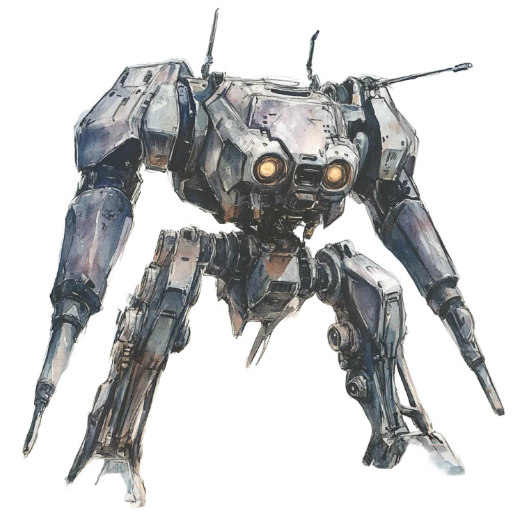 Watercolor Dnd Armored Mech Vinyl Car Decal Sticker – Waterproof & UV-Resistant 4.0"