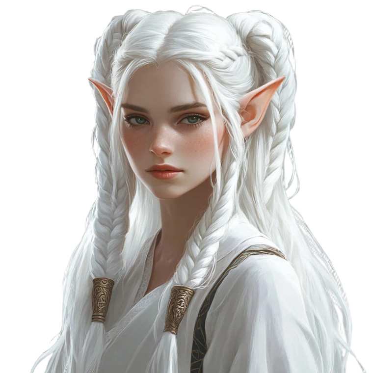 White Haired Elf Ponytails Vinyl Car Decal Sticker – Waterproof & UV-Resistant 4.0"