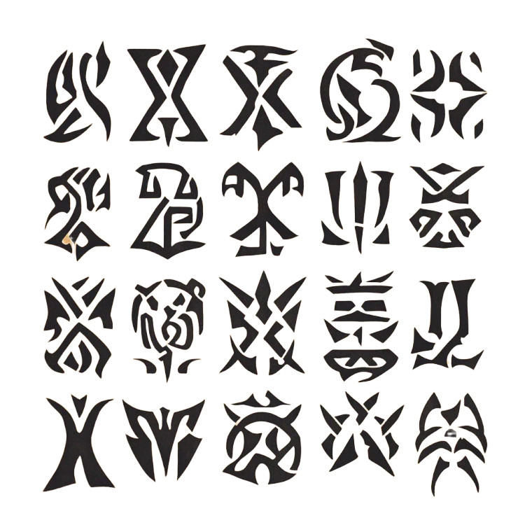 Ancient Language Stencils Vinyl Car Decal Sticker – Waterproof & UV-Resistant 4.0"