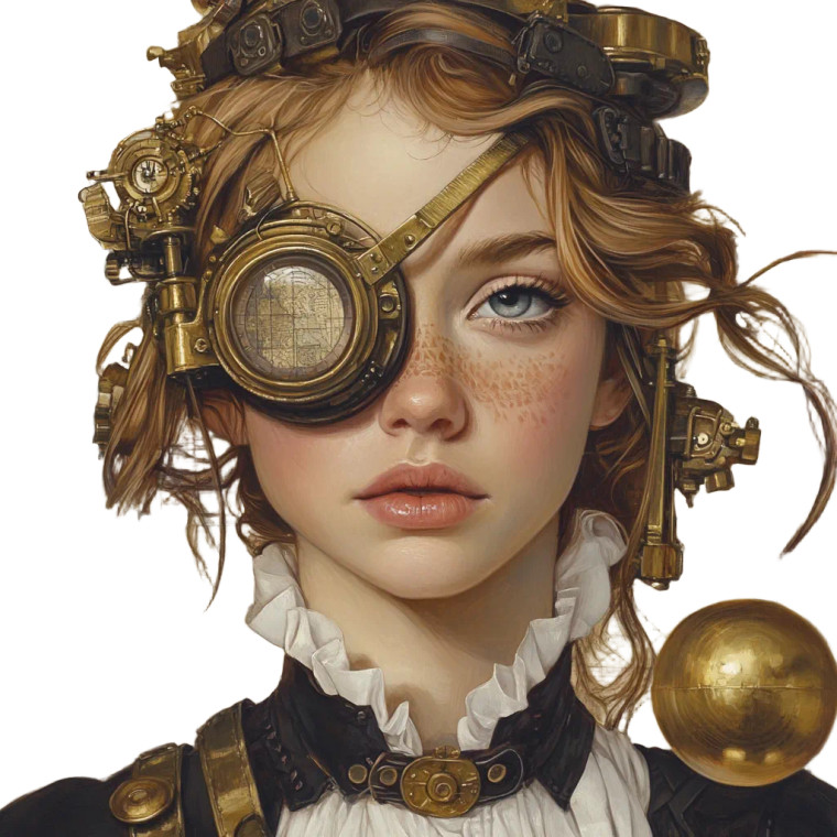 Aristocratic Girl Steampunk Pendulum Vinyl Car Decal Sticker – Waterproof & UV-Resistant 4.0"