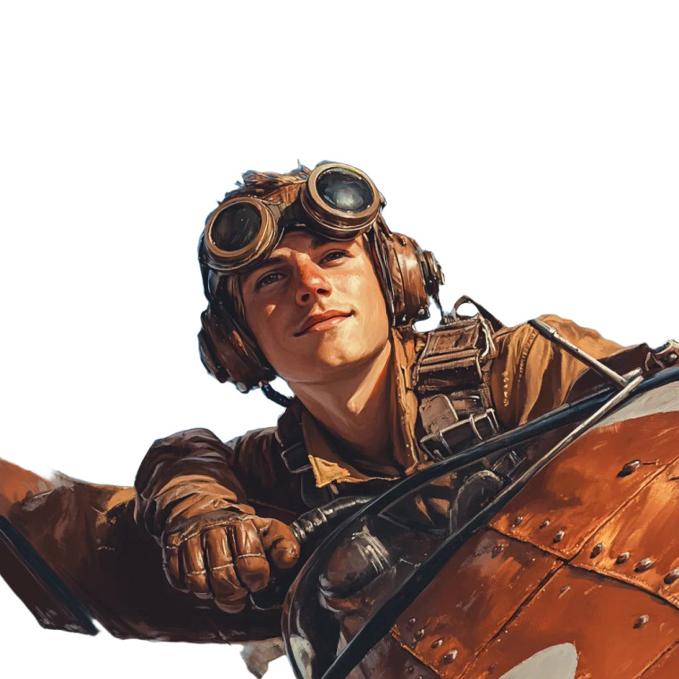 Aviator Dieselpunk Flying Boat Vinyl Car Decal Sticker – Waterproof & UV-Resistant 4.0"