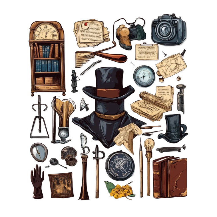 Detective Stuff Sticker Sheet Vinyl Car Decal Sticker – Waterproof & UV-Resistant 4.0"