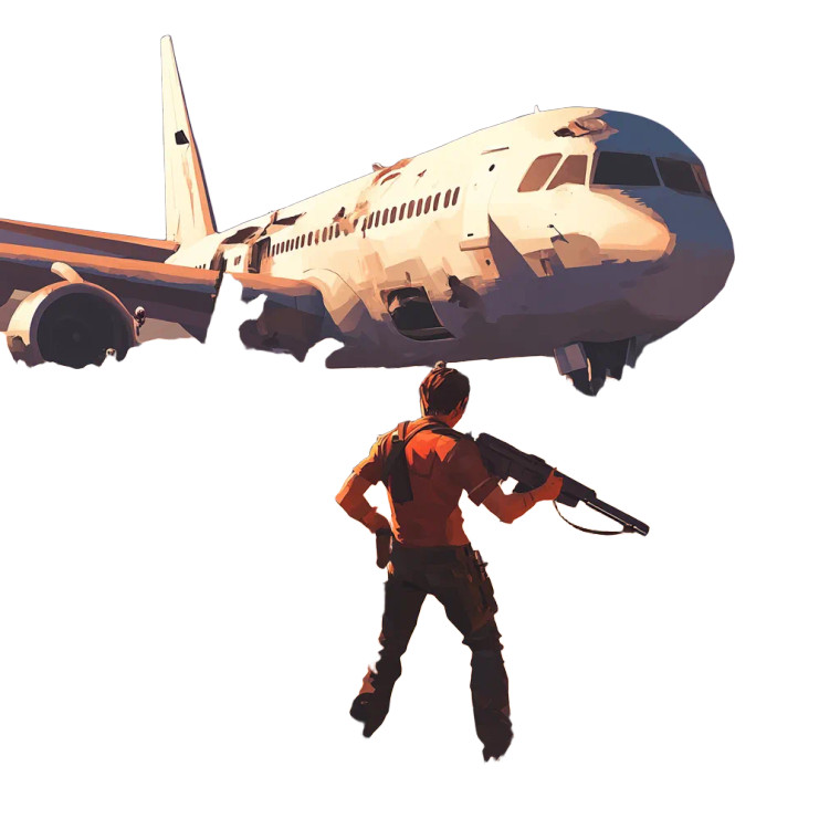 Man Dogs Zombies Airplane Vinyl Car Decal Sticker – Waterproof & UV-Resistant 4.0"