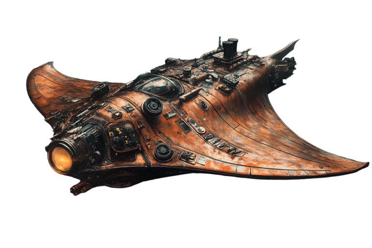 Steampunk Manta Ray Submarine Vinyl Car Decal Sticker – Waterproof & UV-Resistant 6.0"