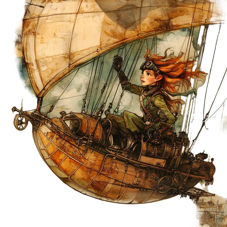 Steampunk Peter Pan Airship Vinyl Car Decal Sticker – Waterproof & UV-Resistant 4.0"
