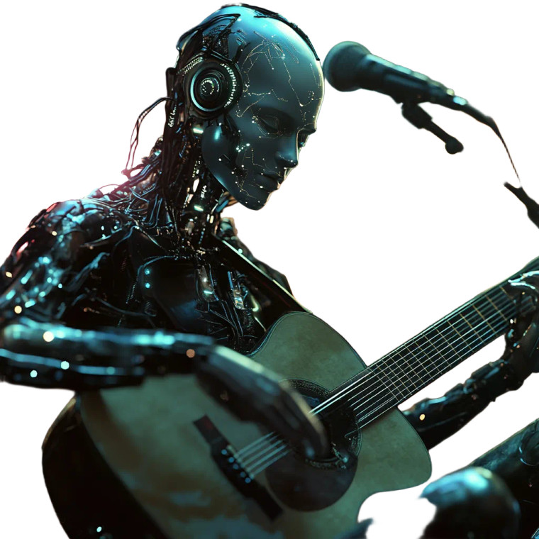 Ai Singer Guitar Realistic Vinyl Car Decal Sticker – Waterproof & UV-Resistant 4.0"