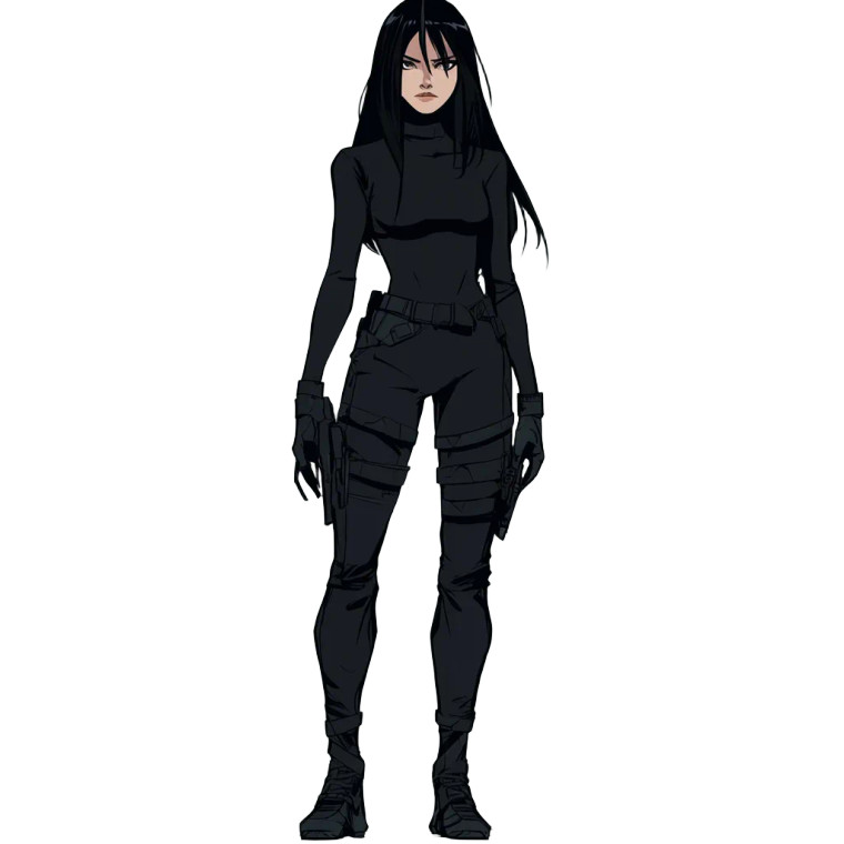 Anime Warrior Girl Cyberpunk Vinyl Car Decal Sticker – Waterproof & UV-Resistant 4.0"