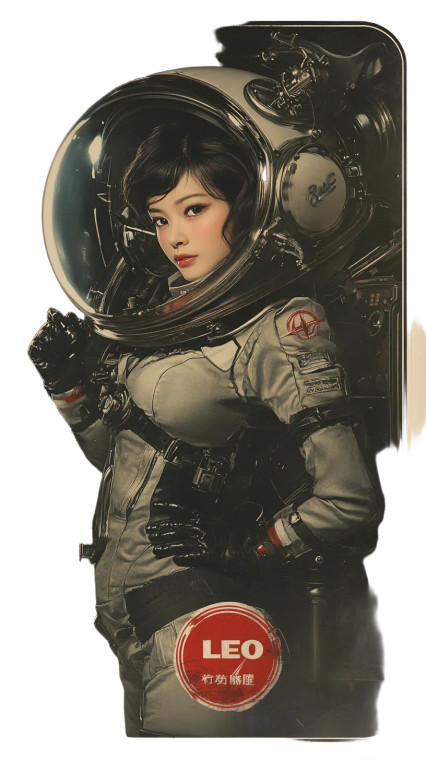 Art Deco Space Nurses Leo Vinyl Car Decal Sticker – Waterproof & UV-Resistant 4.0"