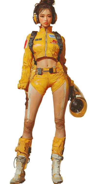 Asian Woman Pilot Portrait Vinyl Car Decal Sticker – Waterproof & UV-Resistant 4.0"