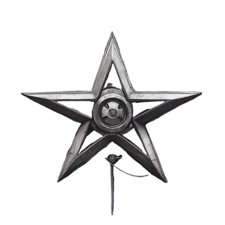 Atompunk Piston Pentagram Vinyl Car Decal Sticker – Waterproof & UV-Resistant 4.0"
