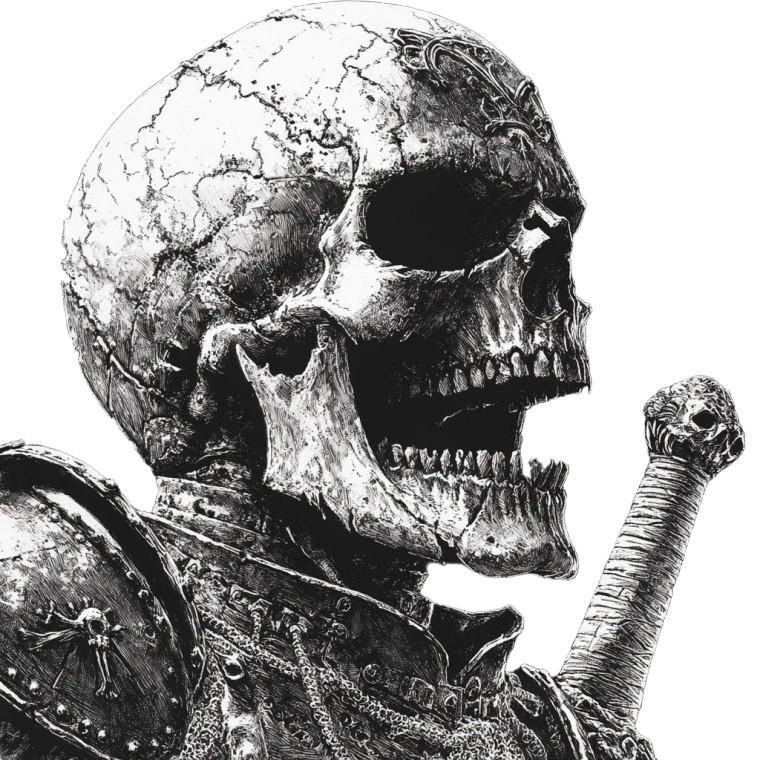 Berserk Skull Knight Illustration Vinyl Car Decal Sticker – Waterproof & UV-Resistant 4.0"