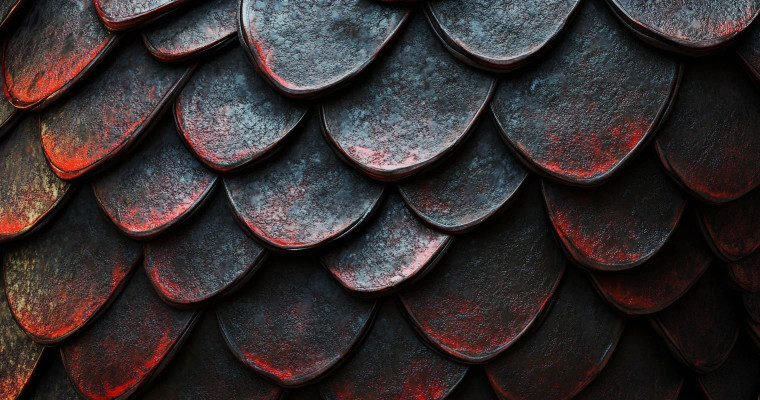 Black Dragon Scales Red Vinyl Car Decal Sticker – Waterproof & UV-Resistant 7.6"