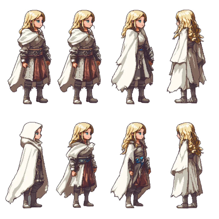 Blonde Woman White Cloak Sprites Vinyl Car Decal Sticker – Waterproof & UV-Resistant 4.0"