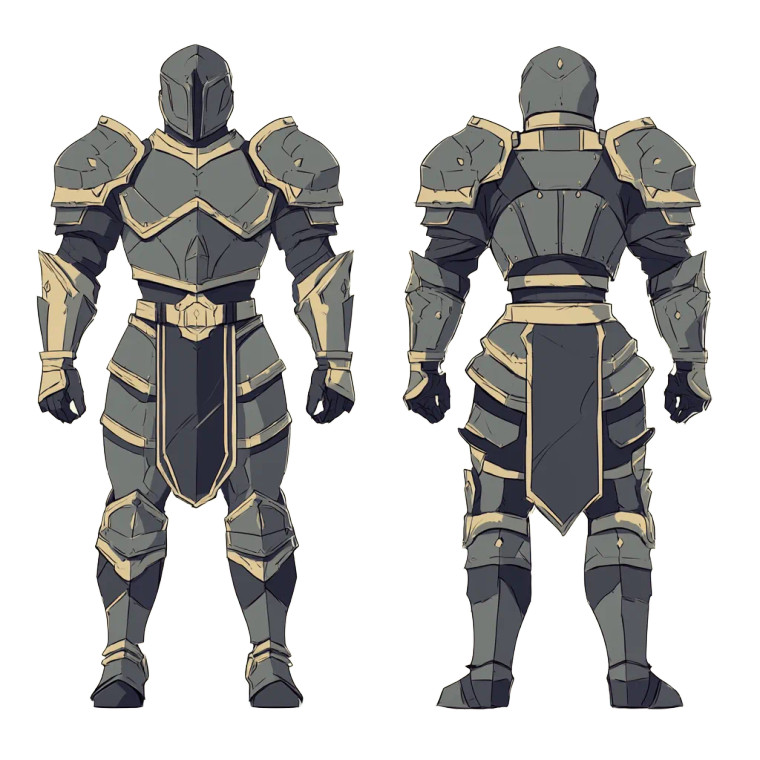 Cel Shaded Retro Armor Vinyl Car Decal Sticker – Waterproof & UV-Resistant 4.0"