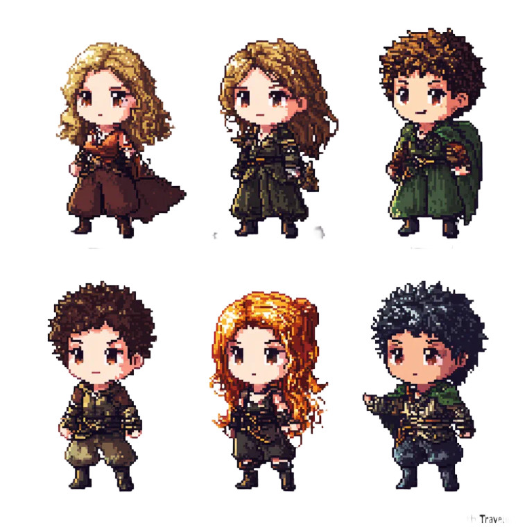 Chibi Characters Pixel Art Vinyl Car Decal Sticker – Waterproof & UV-Resistant 4.0"