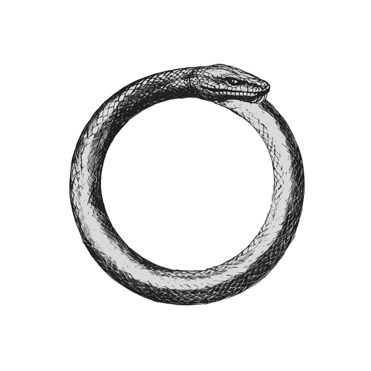 Circular Ouroboros Snake Vinyl Car Decal Sticker – Waterproof & UV-Resistant 4.0"