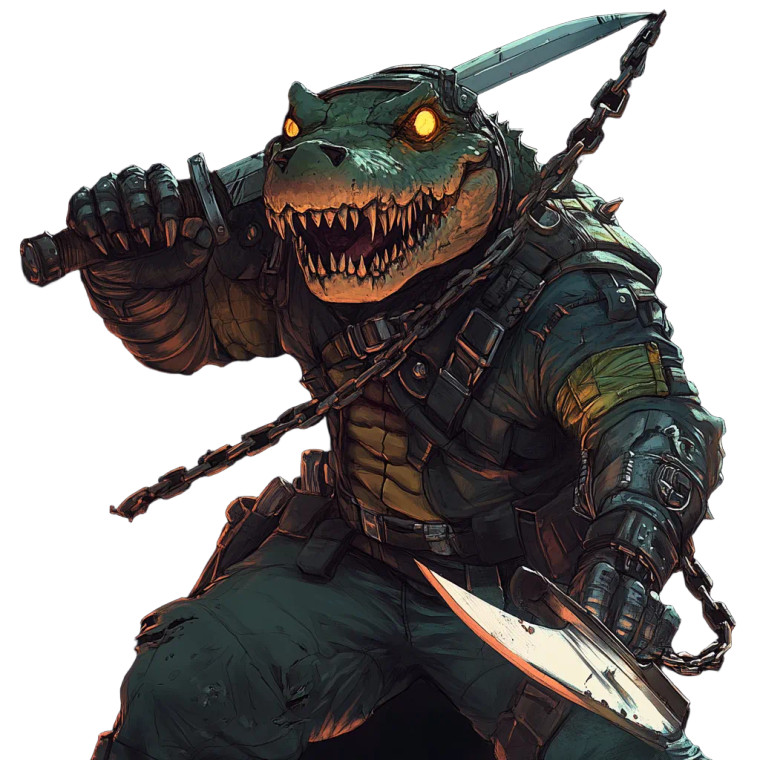 Cyberpunk Bounty Hunter Crocodile Vinyl Car Decal Sticker – Waterproof & UV-Resistant 4.0"