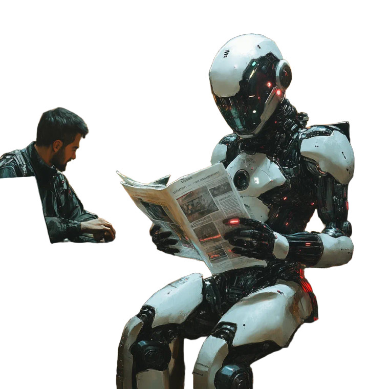 Cyberpunk Library Android Man Vinyl Car Decal Sticker – Waterproof & UV-Resistant 4.0"