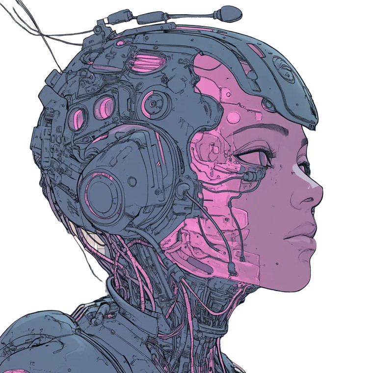 Cyber Punk Robotic Woman Vinyl Car Decal Sticker – Waterproof & UV-Resistant 4.0"