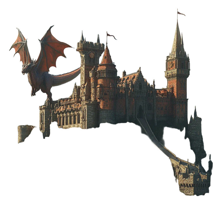 Dragon Academy Castle Vinyl Car Decal Sticker – Waterproof & UV-Resistant 4.0"