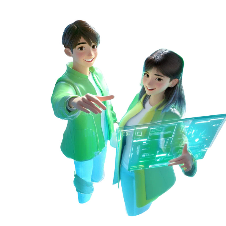 3D Cartoon Characters Technology Vinyl Car Decal Sticker – Waterproof & UV-Resistant 4.0"