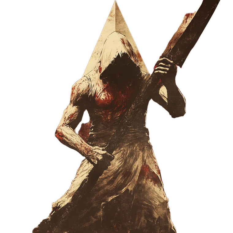 70S Horror Pyramid Head Vinyl Car Decal Sticker – Waterproof & UV-Resistant 4.0"