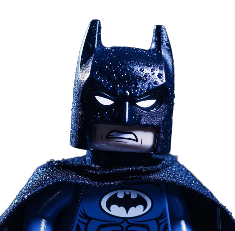 Angry Blue Lego Batman Vinyl Car Decal Sticker – Waterproof & UV-Resistant 4.06"