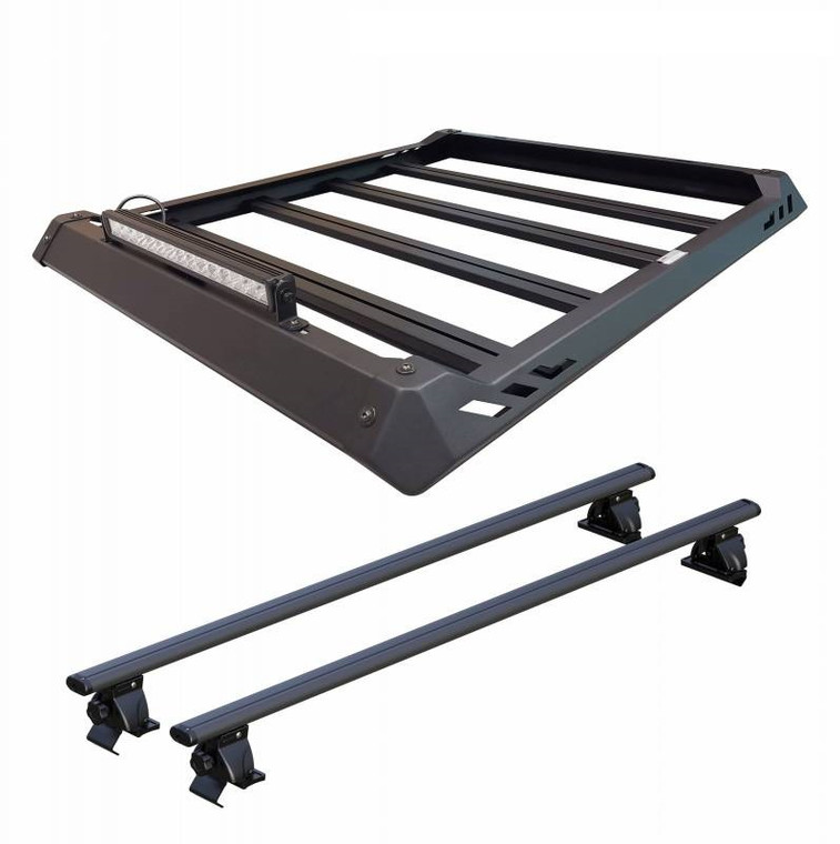 Secure & Stylish 55x45 Roof Basket | Black | Aluminum | Fits Ram 1500, Chevy Silverado & More
