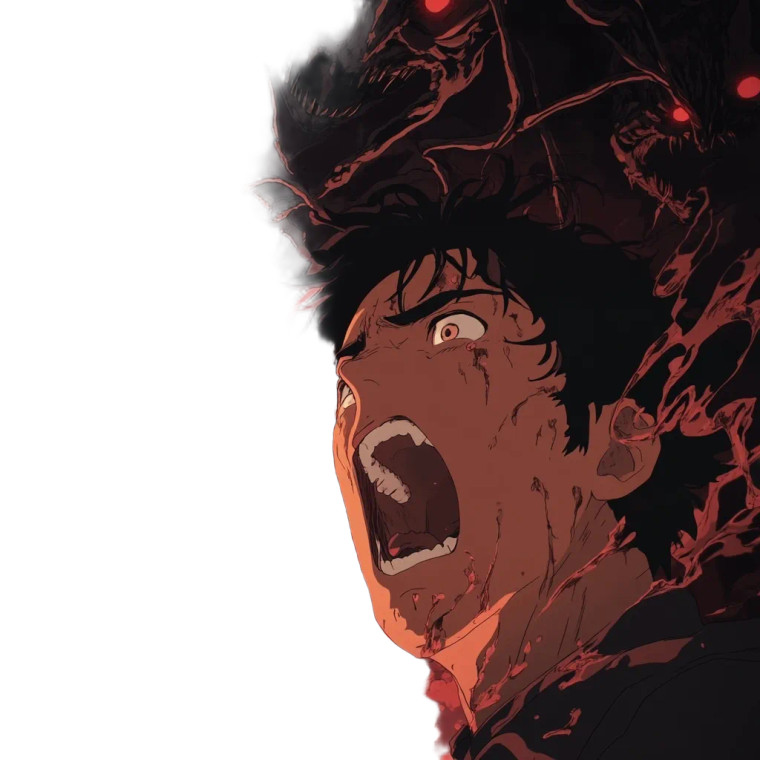 Anime Mappa Screaming Man Vinyl Car Decal Sticker – Waterproof & UV-Resistant 4.0"