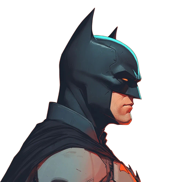 Batman Overwatch Style Profile Vinyl Car Decal Sticker – Waterproof & UV-Resistant 4.0"