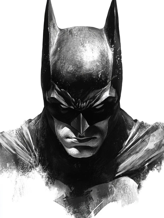 Batman Portrait Bw Comic Vinyl Car Decal Sticker – Waterproof & UV-Resistant 4.11"