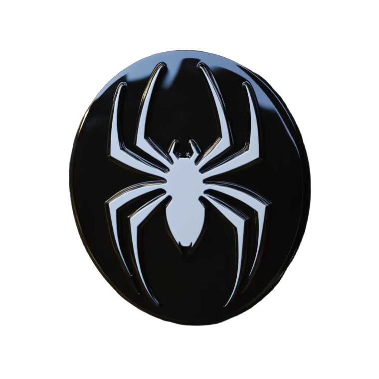 Black White Spiderman Emblem Vinyl Car Decal Sticker – Waterproof & UV-Resistant 4.0"
