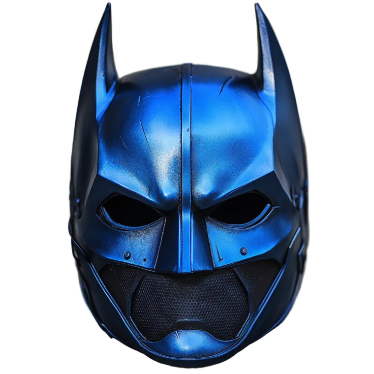 Blue Metal Batman Mask Vinyl Car Decal Sticker – Waterproof & UV-Resistant 4.0"
